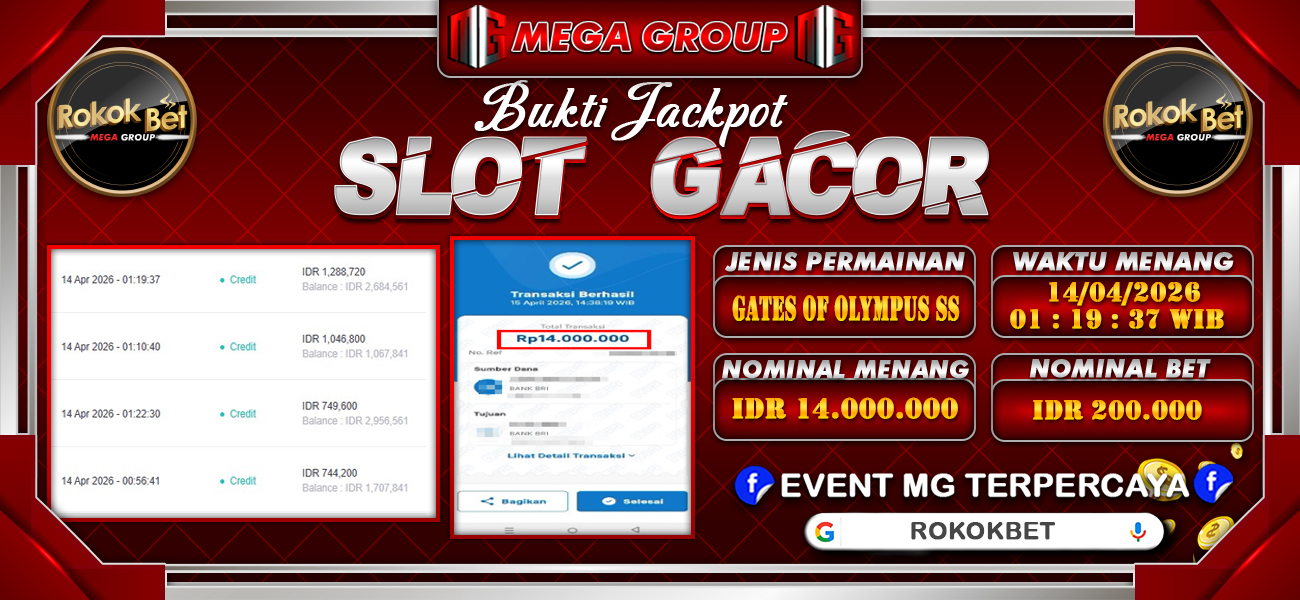 Bukti JP situs Rokokbet hari Rabu, 15 April 2026